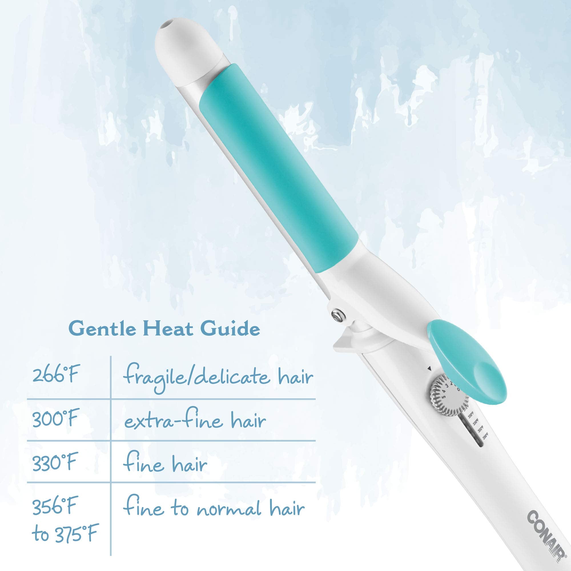 Conair OhSoKind silicone clip in action secures fine hair during styling.
