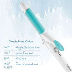 Conair OhSoKind silicone clip in action secures fine hair during styling.