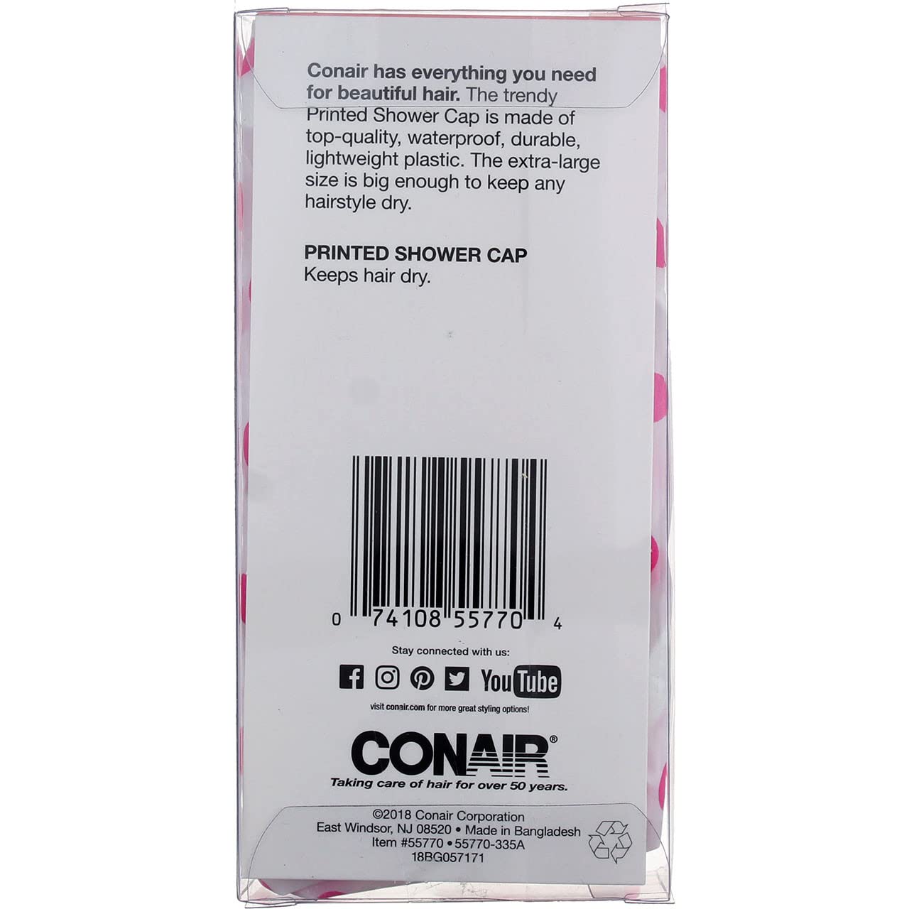 Conair lightweight shower cap is comfortable to wear for quick routines