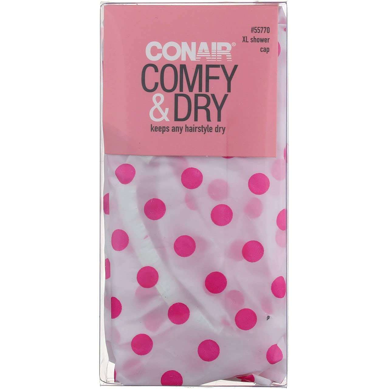 Conair Printed XL Shower Cap prints keep hair dry during showers with style