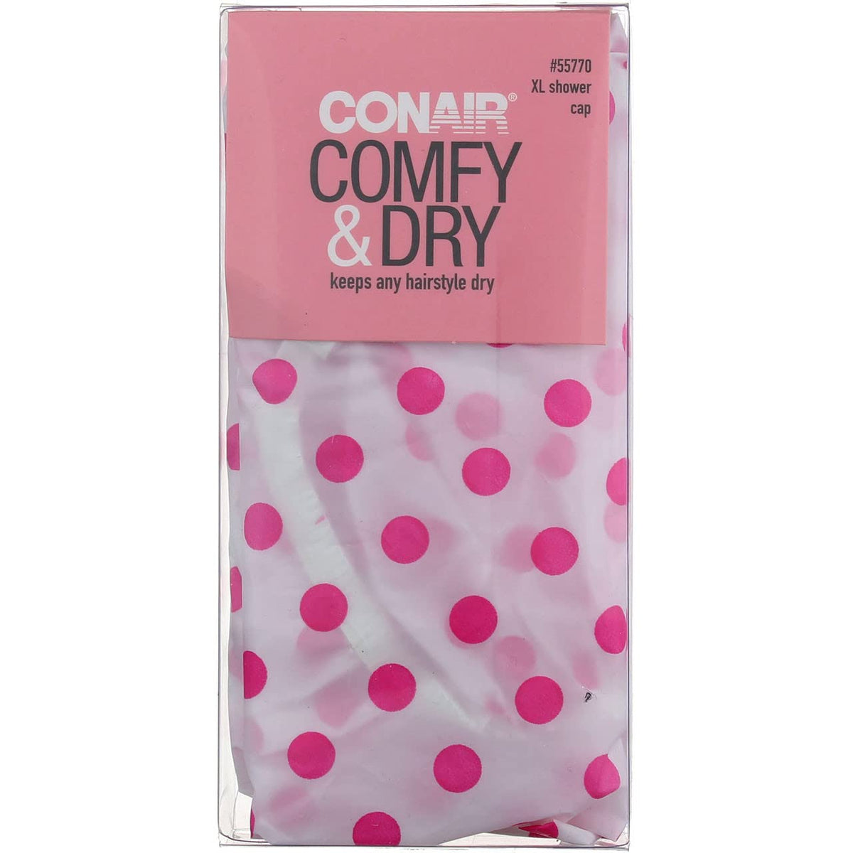 Conair Printed XL Shower Cap prints keep hair dry during showers with style