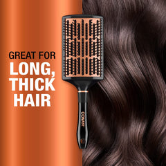 Conair Quick Blow Dry Copper Collection curved paddle delivers smooth results on large hair sections.