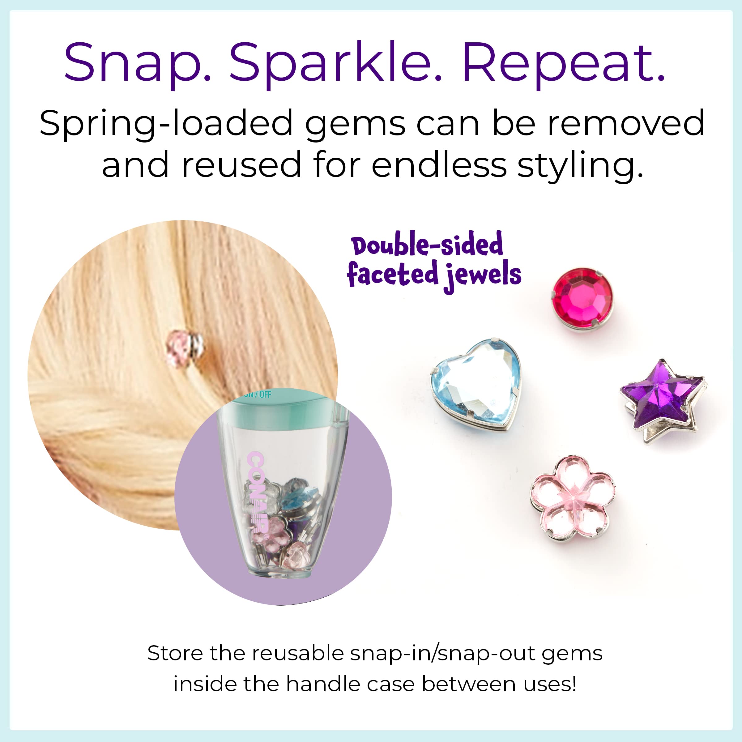 Conair Quick Gems heart gems in pastel colors for cute party looks