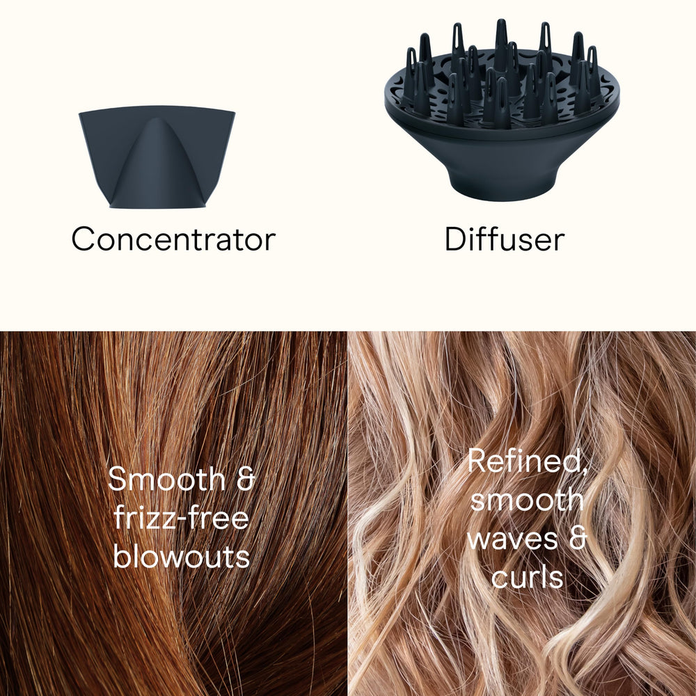 Conair SmoothWrap cool shot button locks in your look and texture.