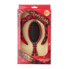 Conair Spa Tartan Headband close-up for hands-free face washing.
