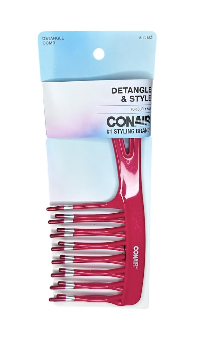 Conair Detangle Comb wide teeth gliding through wet hair for smooth detangling