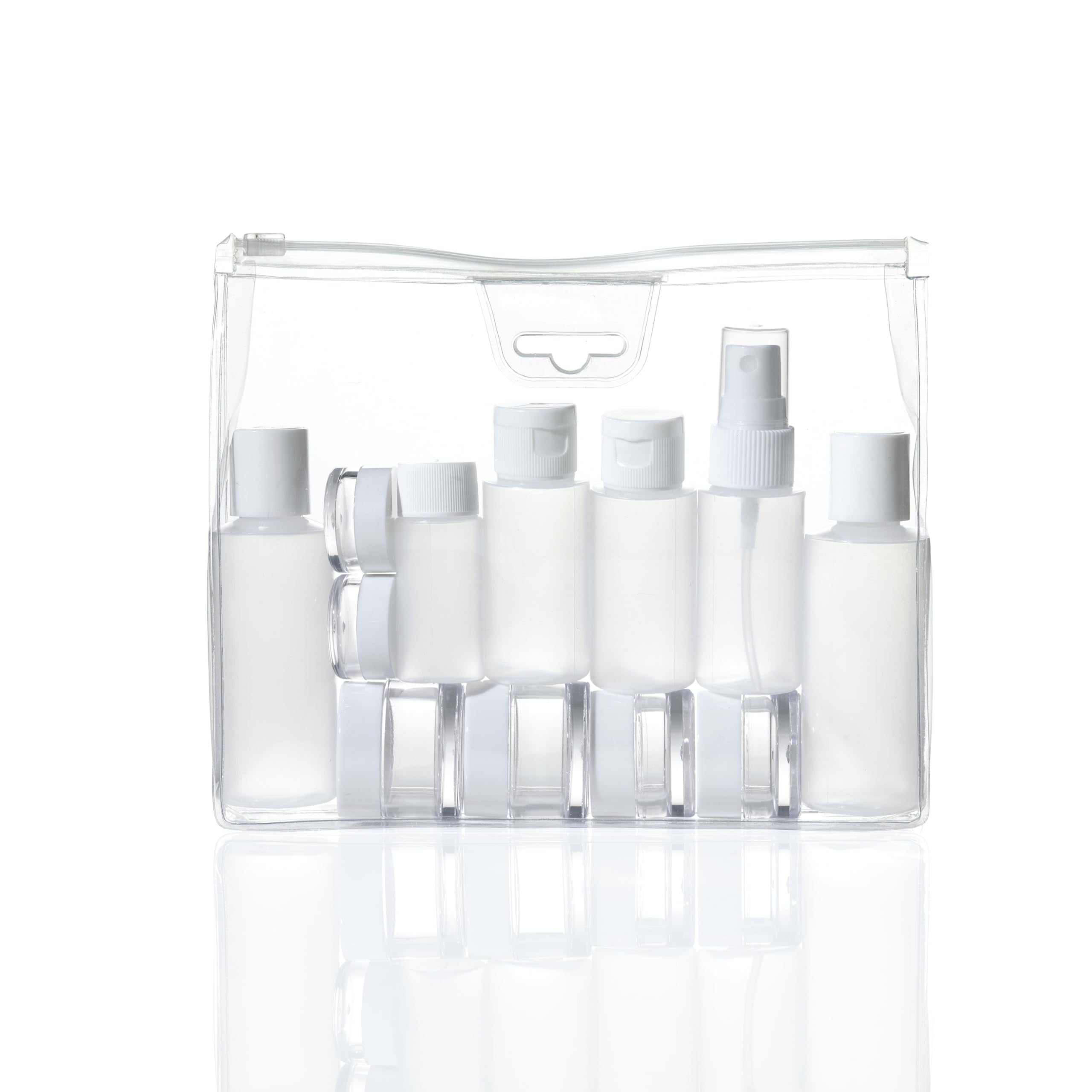 Conair Travel Smart clear bottles collection for organized decanting and visible contents