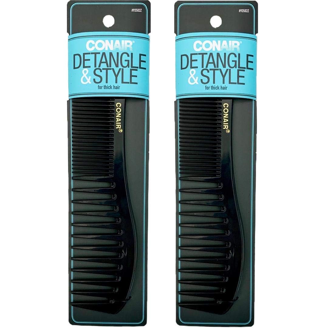 Conair Wide-Tooth Lift Comb pack of two for home or travel