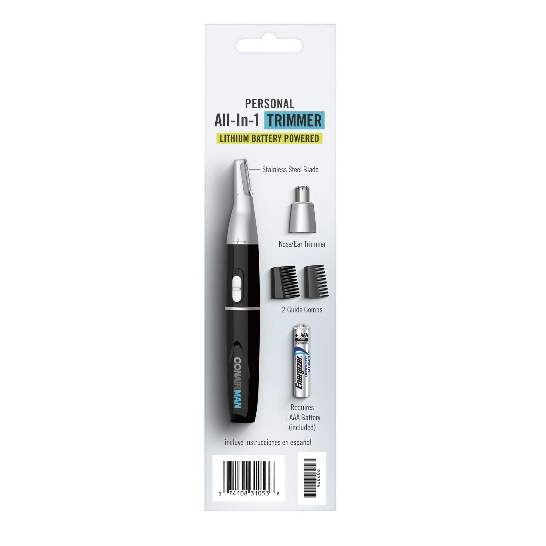 ConairMAN lithium-ion powered trimmer delivers longer life for routine grooming sessions.