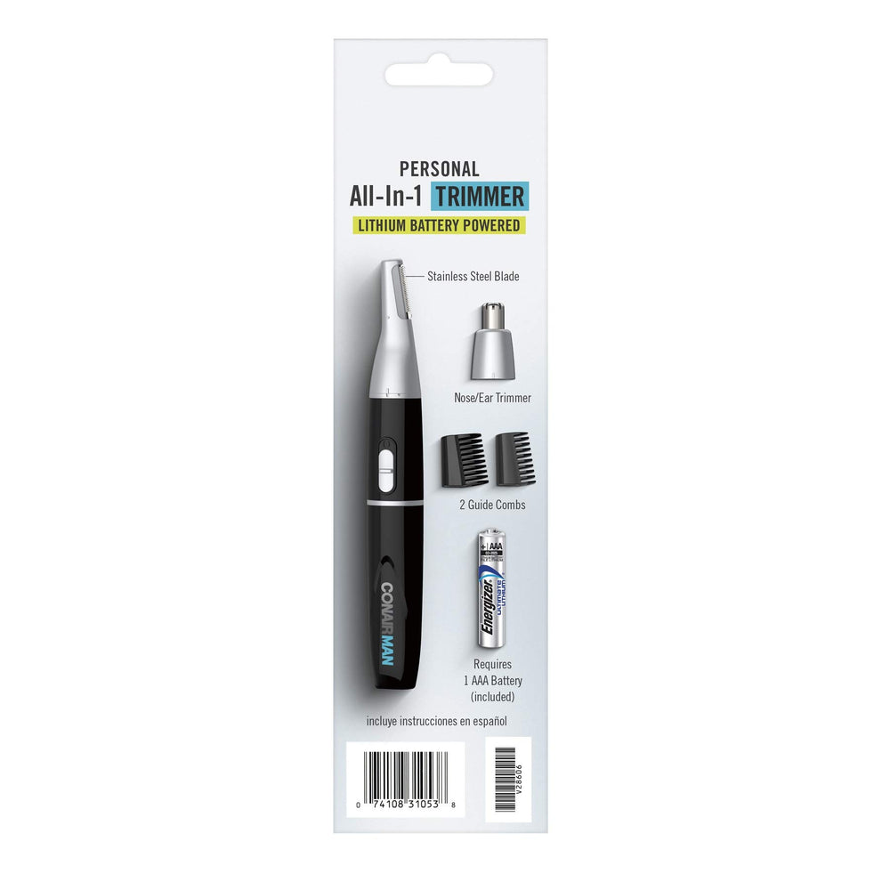 ConairMAN lithium-ion powered trimmer delivers longer life for routine grooming sessions.