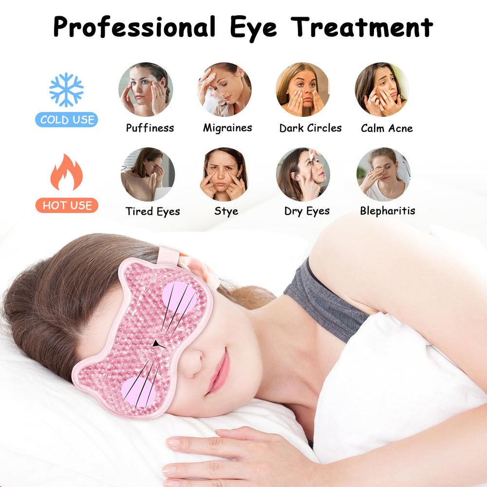 CONBELLA cooling eye mask side view shows double-sided design for customizable cooling relief.