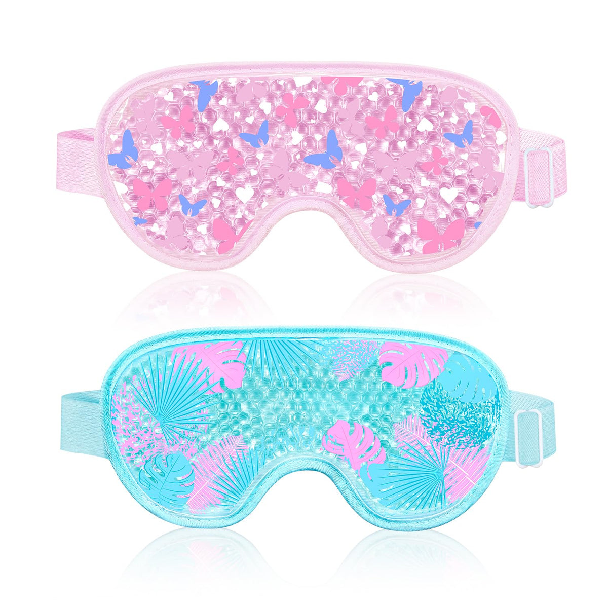 CONBELLA cooling eye mask with soft plush back for soothing post-screen relief
