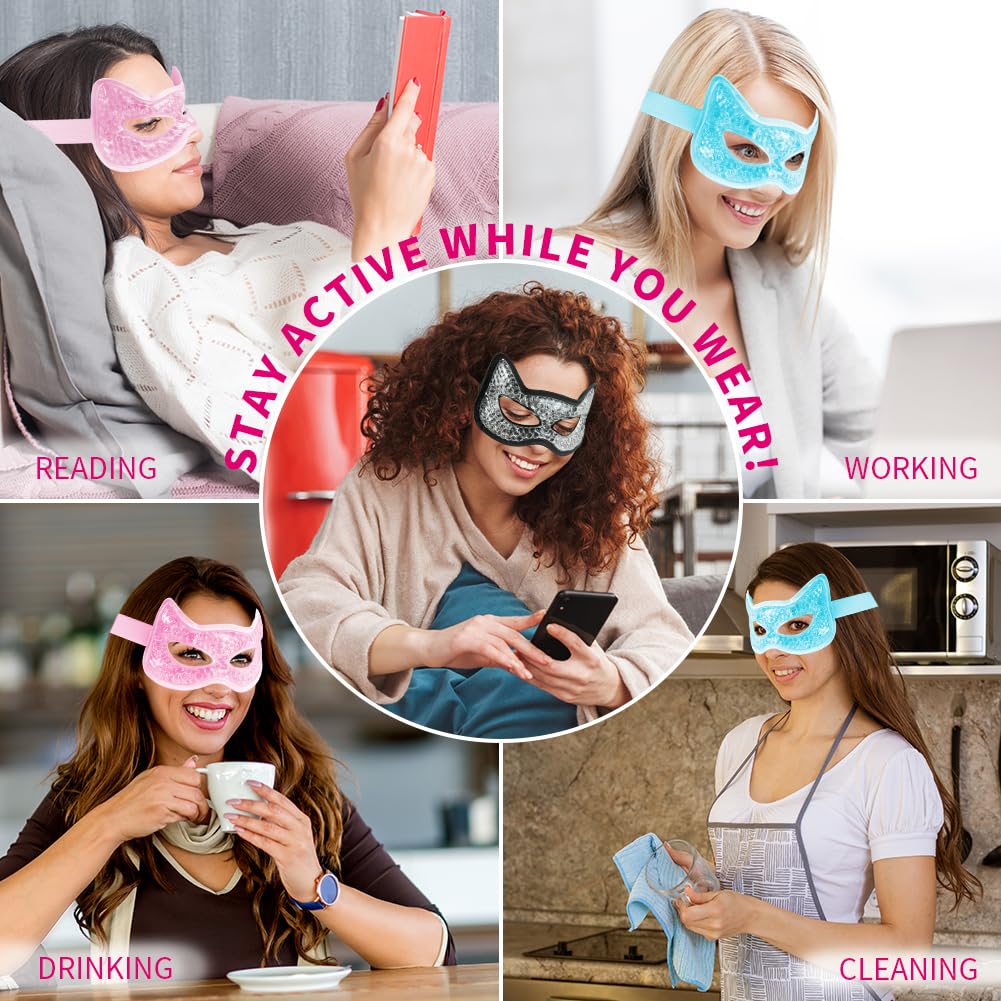 CONBELLA reversible-design eye mask—two textures for warm or cool therapy
