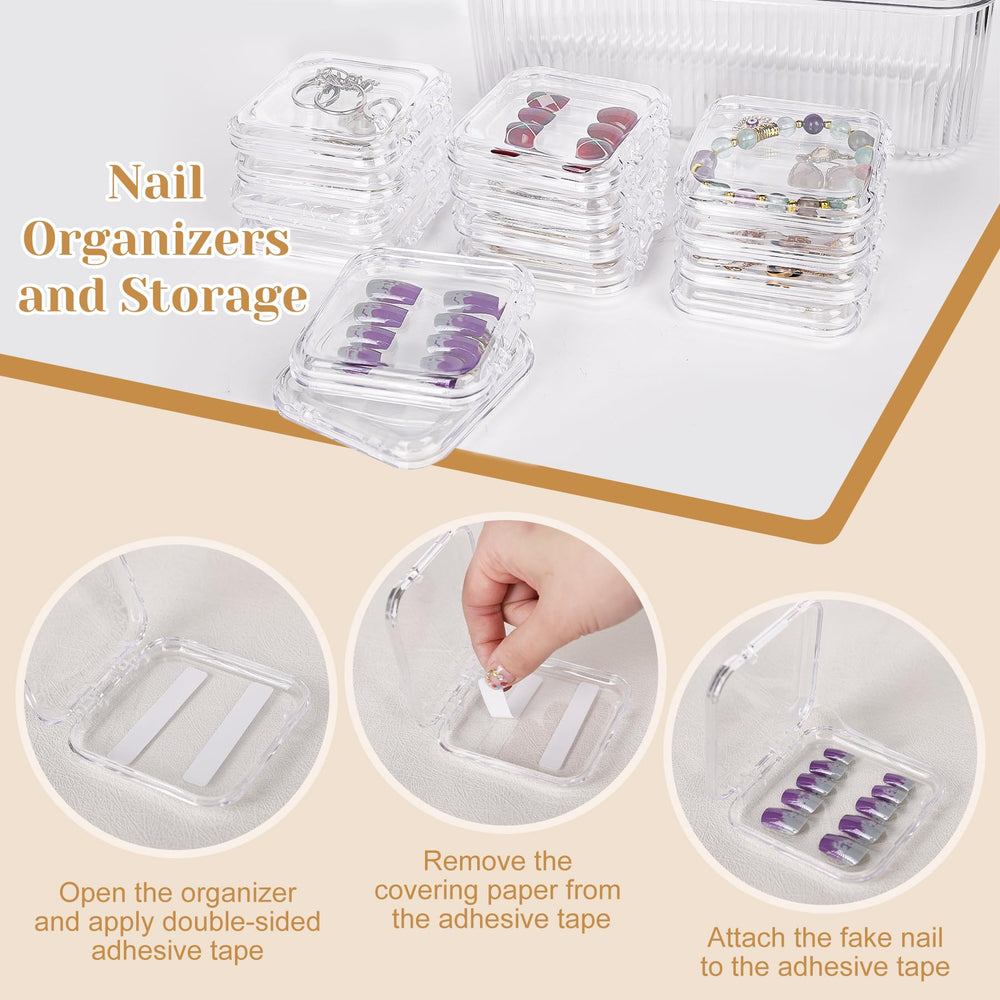 CONBOLA 60pcs double-sided tape pack keeps nails secure