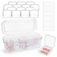 CONBOLA nail organizer 14 transparent boxes for quick nail color selection