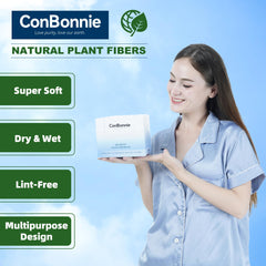 Conbonnie Clean Face Towels XL dual-sided design for gentle wipe and deeper cleanse.