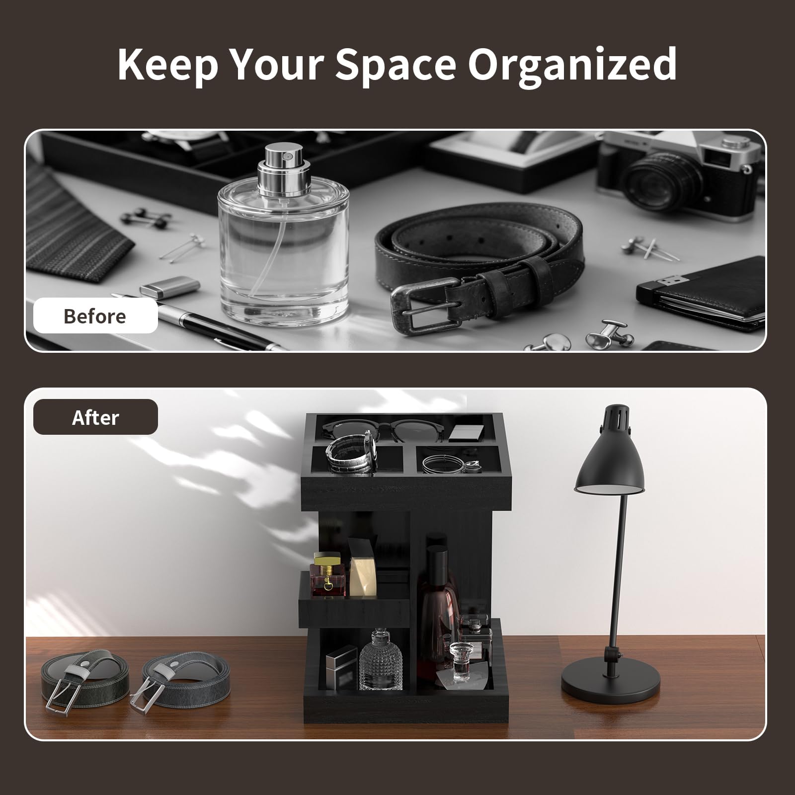 Coneqwliy gift-ready organizer for him suits birthdays and special occasions.