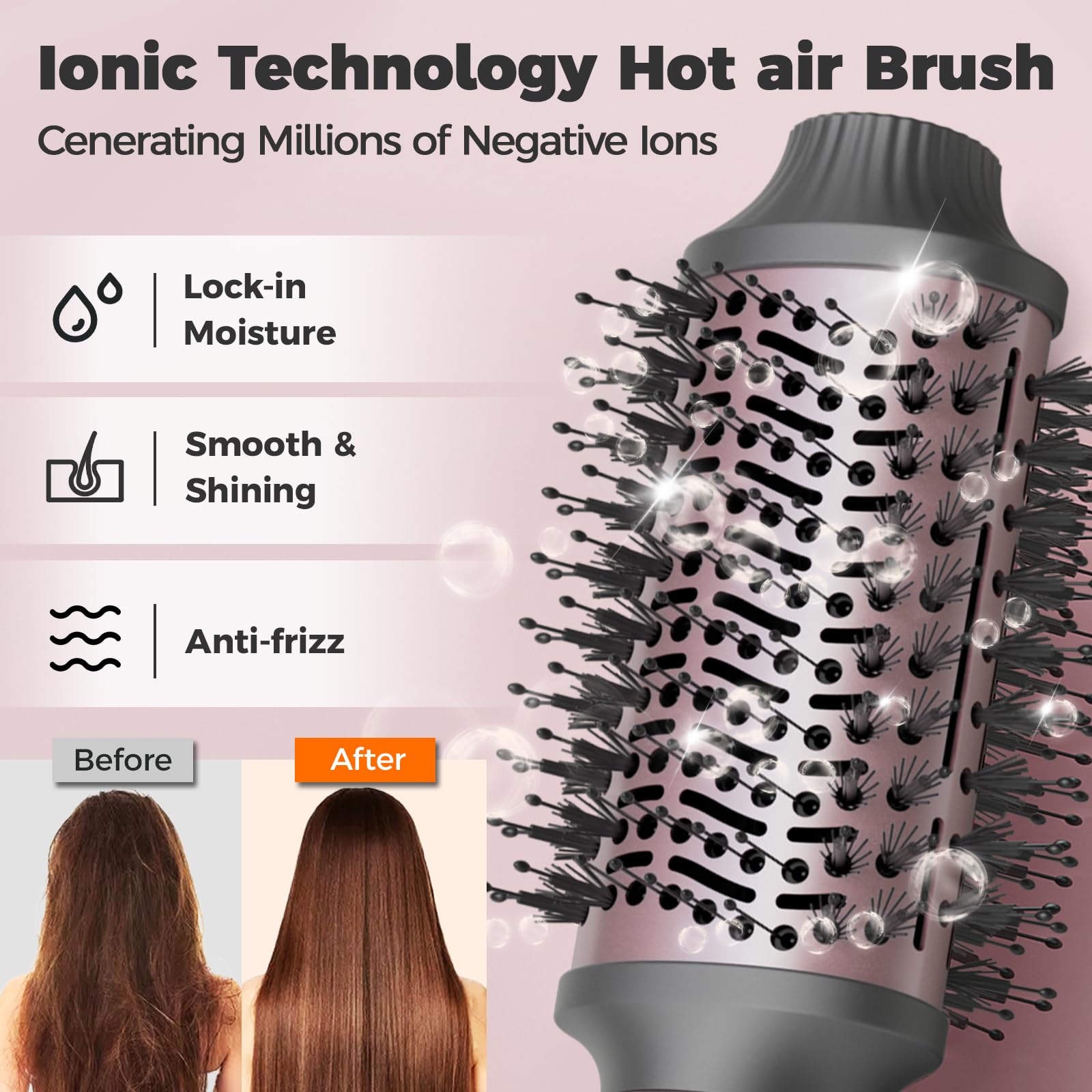 CONFU blow dryer brush 360 swivel cord for easy styling.
