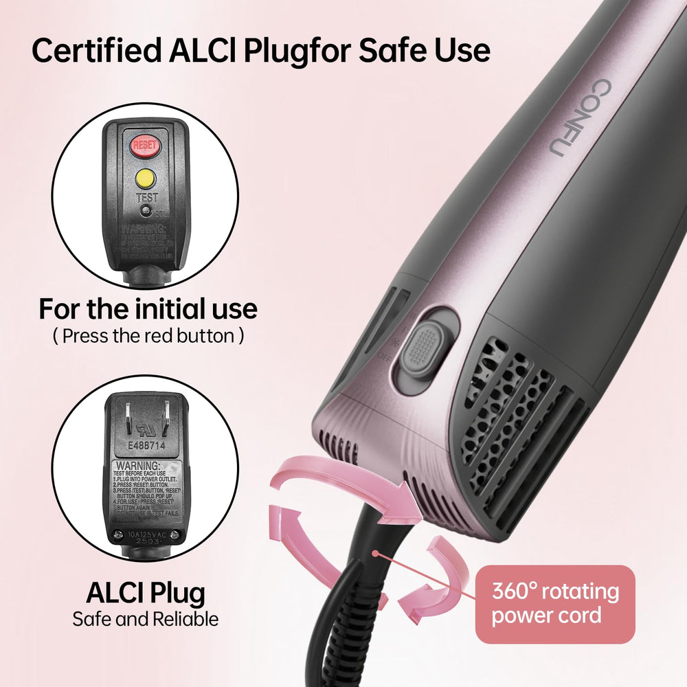 CONFU blow dryer brush speeds drying while styling.