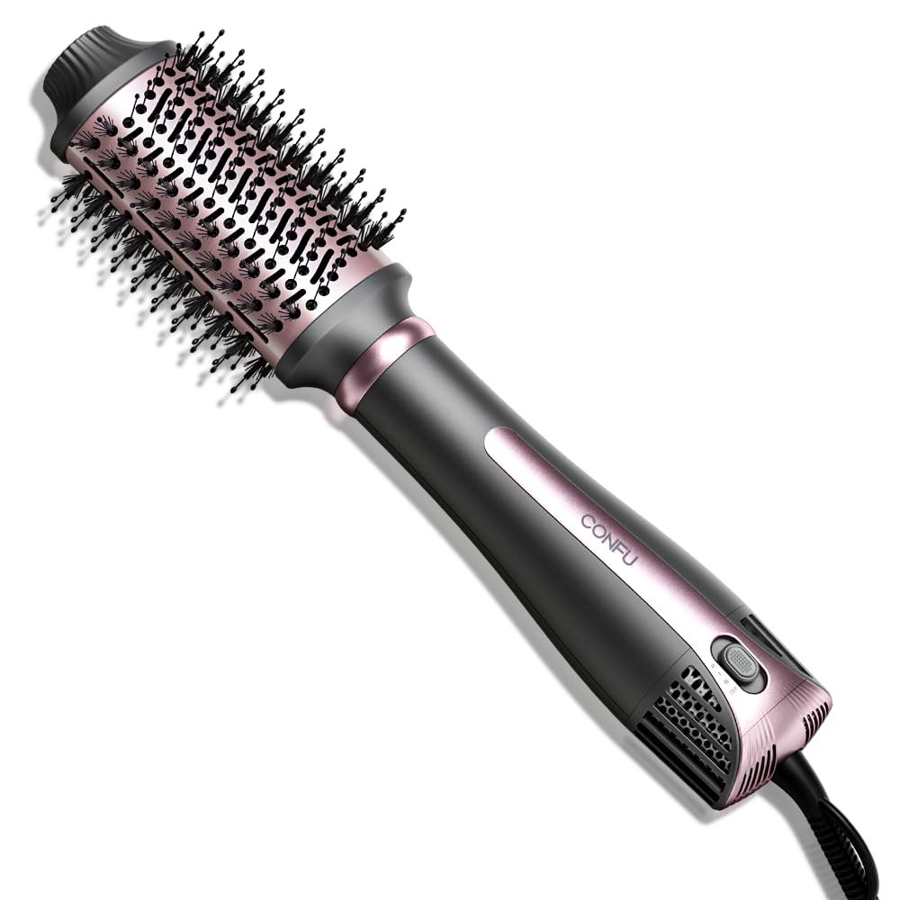 CONFU blow dryer brush oval barrel for smooth, voluminous hair.