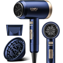 CONFU hair dryer 1600W motor delivers powerful airflow for fast drying.