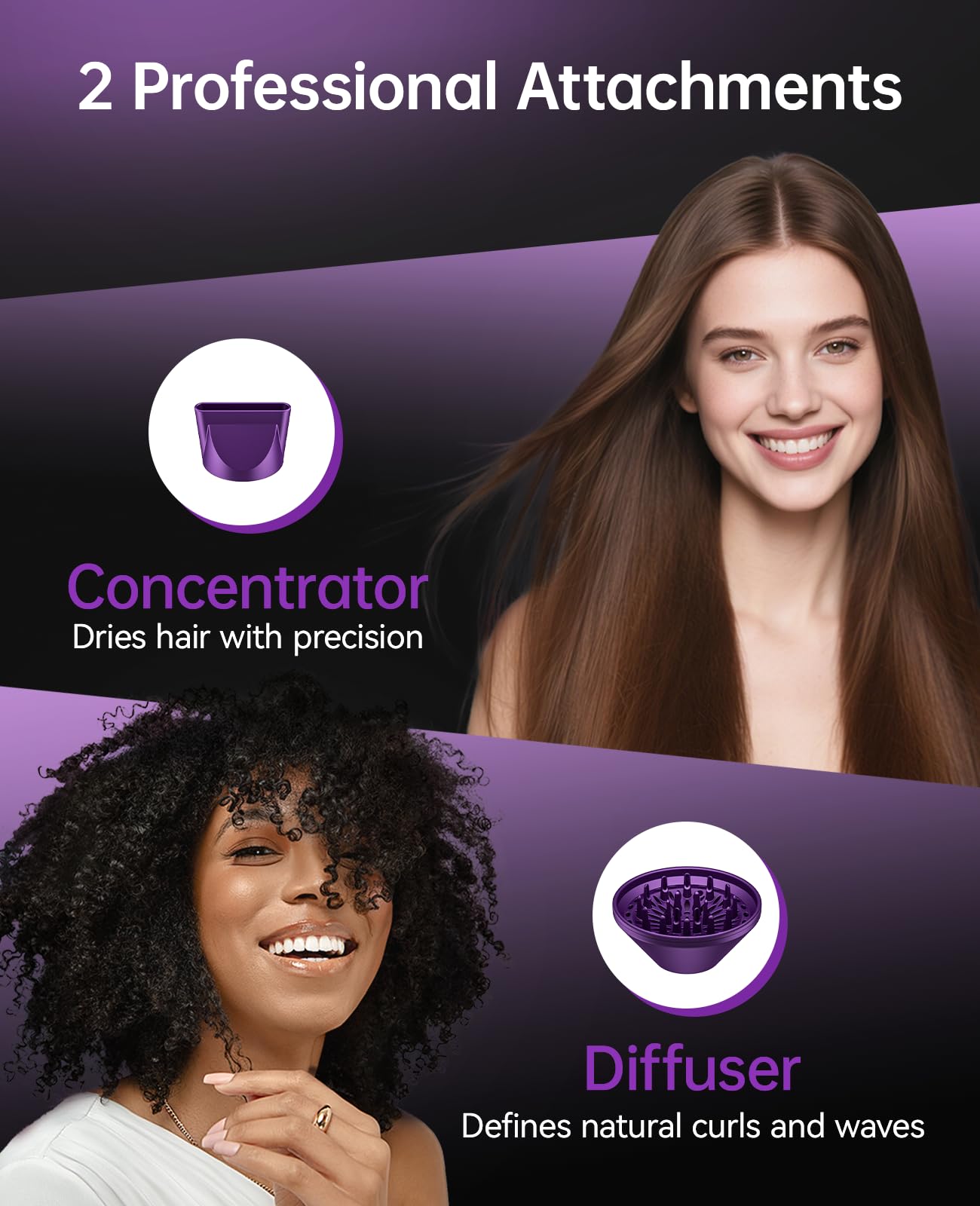 CONFU ergonomic handle design provides comfortable grip during drying sessions