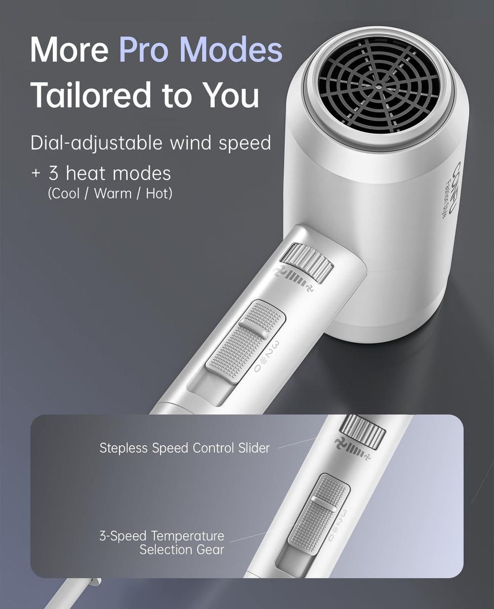 Confu ionic motor for fast drying and reduced frizz
