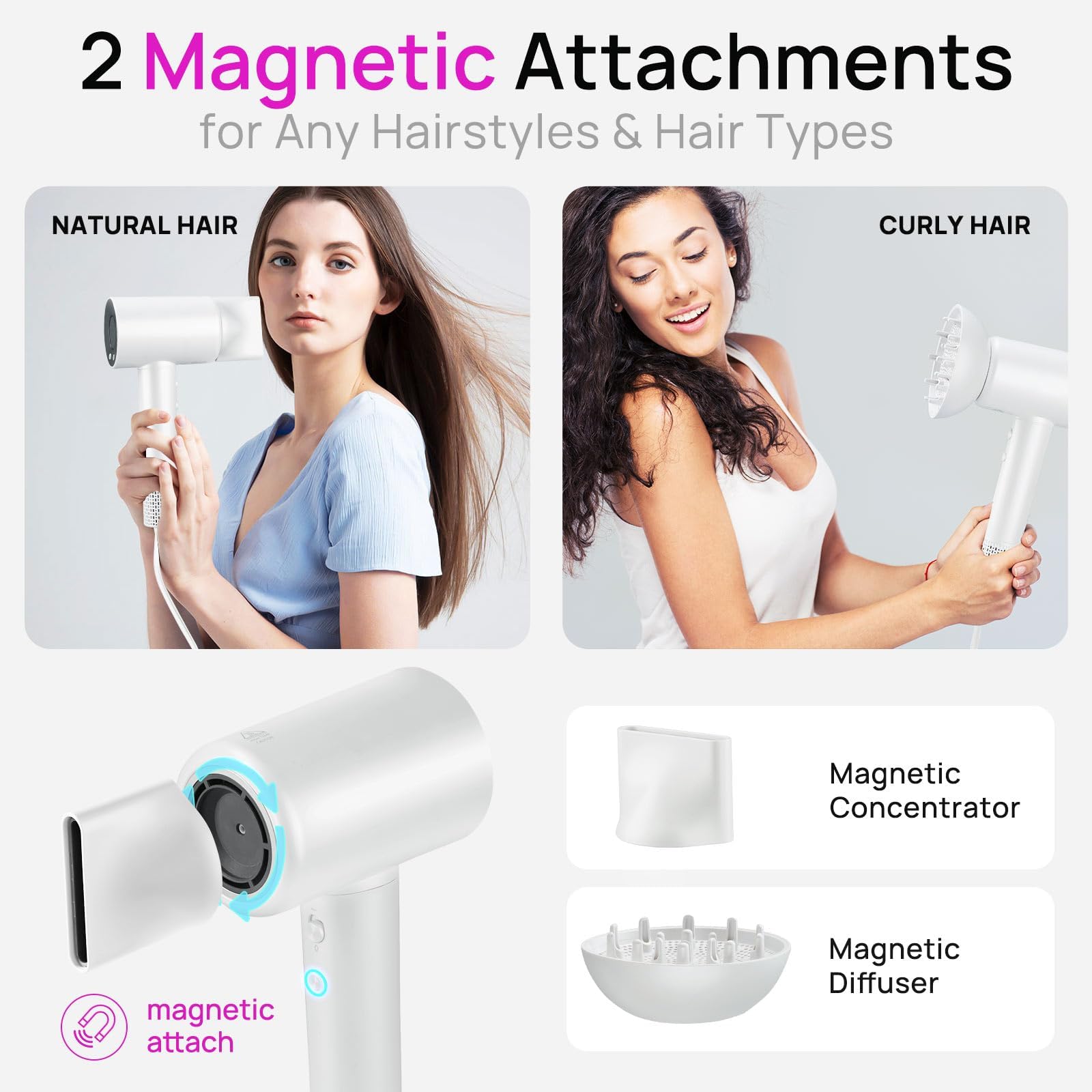 CONFU ultra-quiet operation creates a calmer drying experience at home or in the salon
