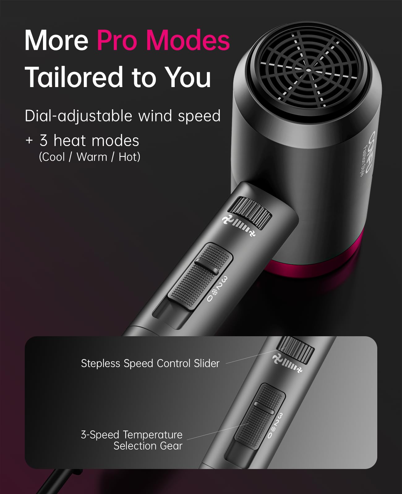 CONFU Ionic Blow Dryer in compact-lightweight form ideal for travel and quick dries.
