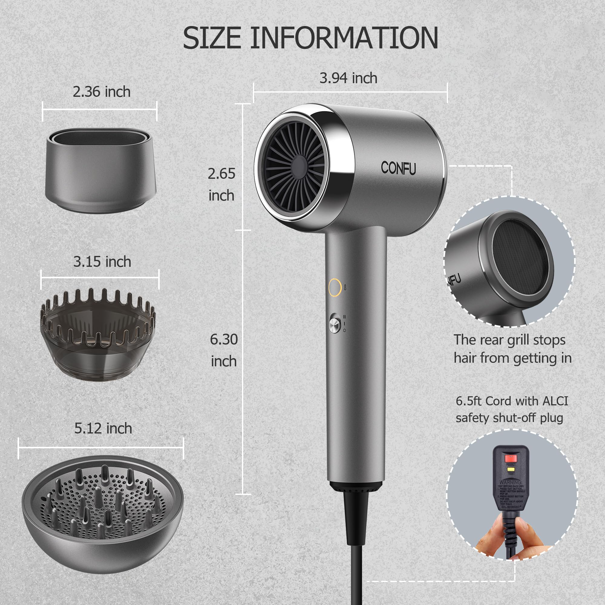 CONFU travel-friendly diffuser dryer compact design for home or travel