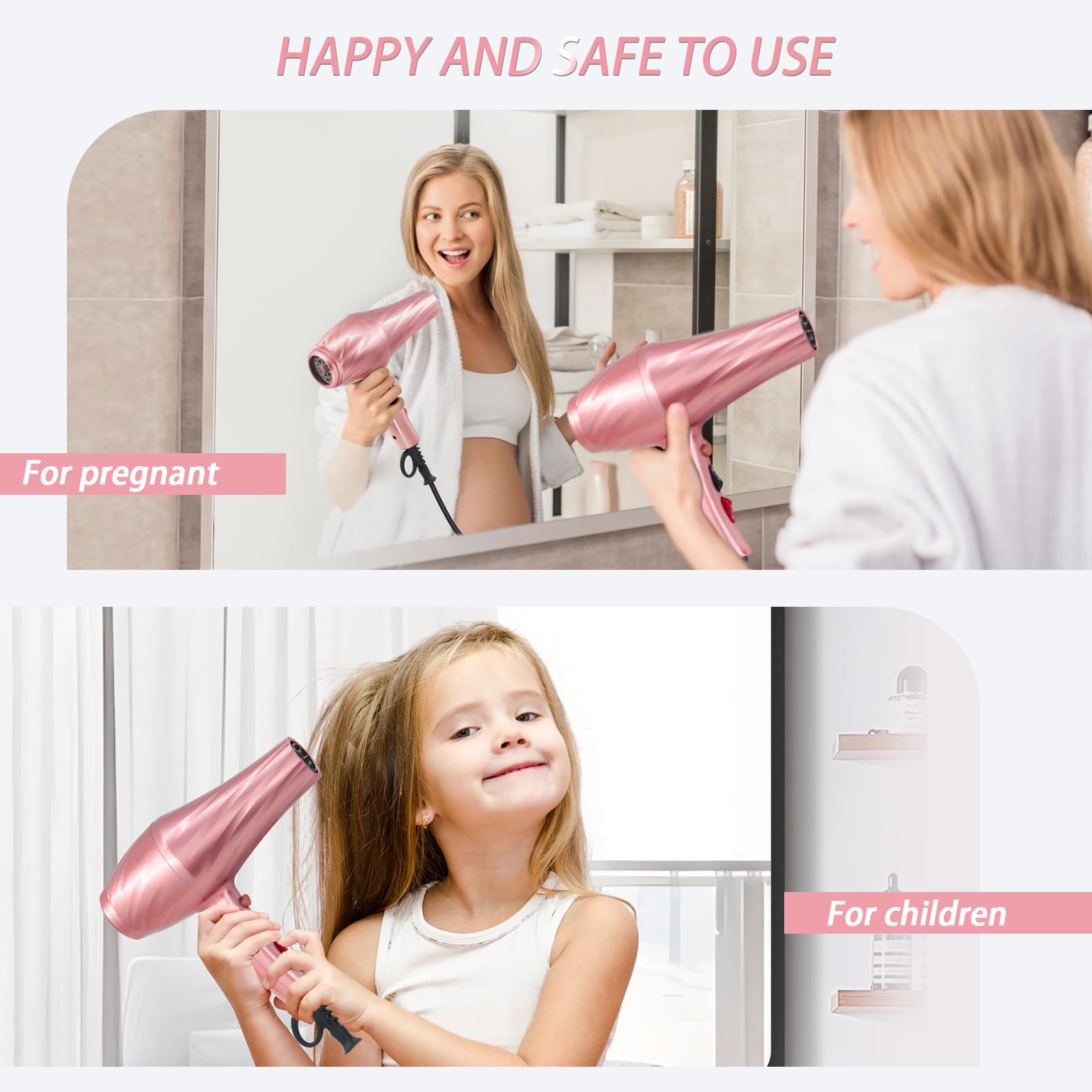 Conhaze Ionic Hair Dryer safety-features closeup demonstrates ALCI plug for safe use.