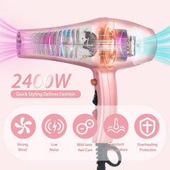 Conhaze Ionic Hair Dryer Sakura Pink side view highlights a comfortable grip for easier styling.