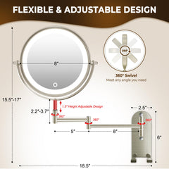 CONLWIN 80-LED lighting provides cool, natural, and warm tones for adaptable grooming.