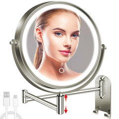 CONLWIN wall-mounted makeup mirror with backlit LEDs for precise, even lighting.