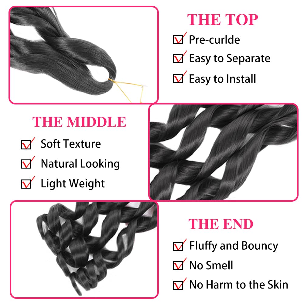 Conrora loose-wavy braiding hair closeup, smooth feel ideal for comfortable wear