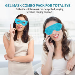 CONSGIJI gel eye mask blue beads close-up highlights cooling therapy.