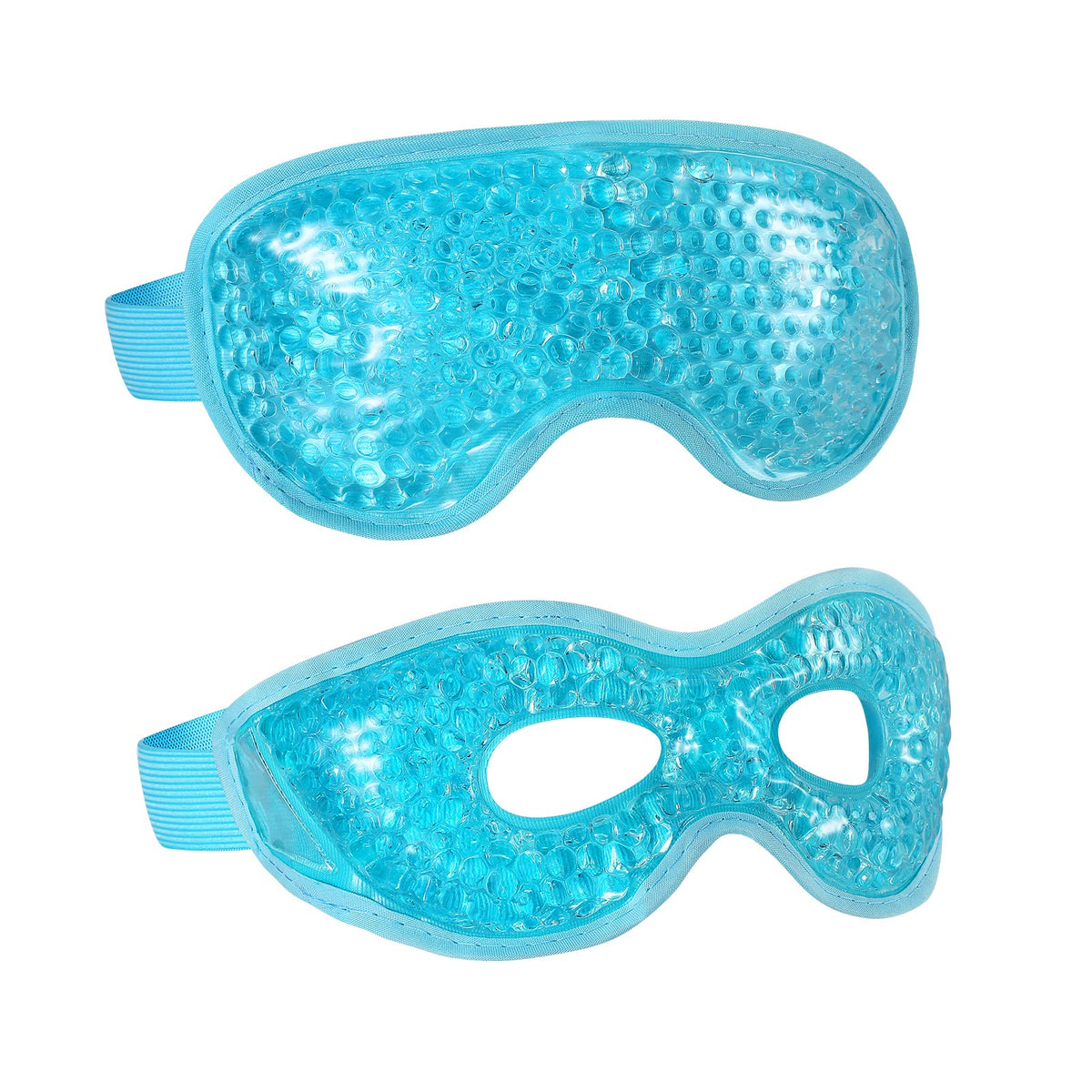 CONSGIJI gel eye mask blue front view for reusable cooling relief.
