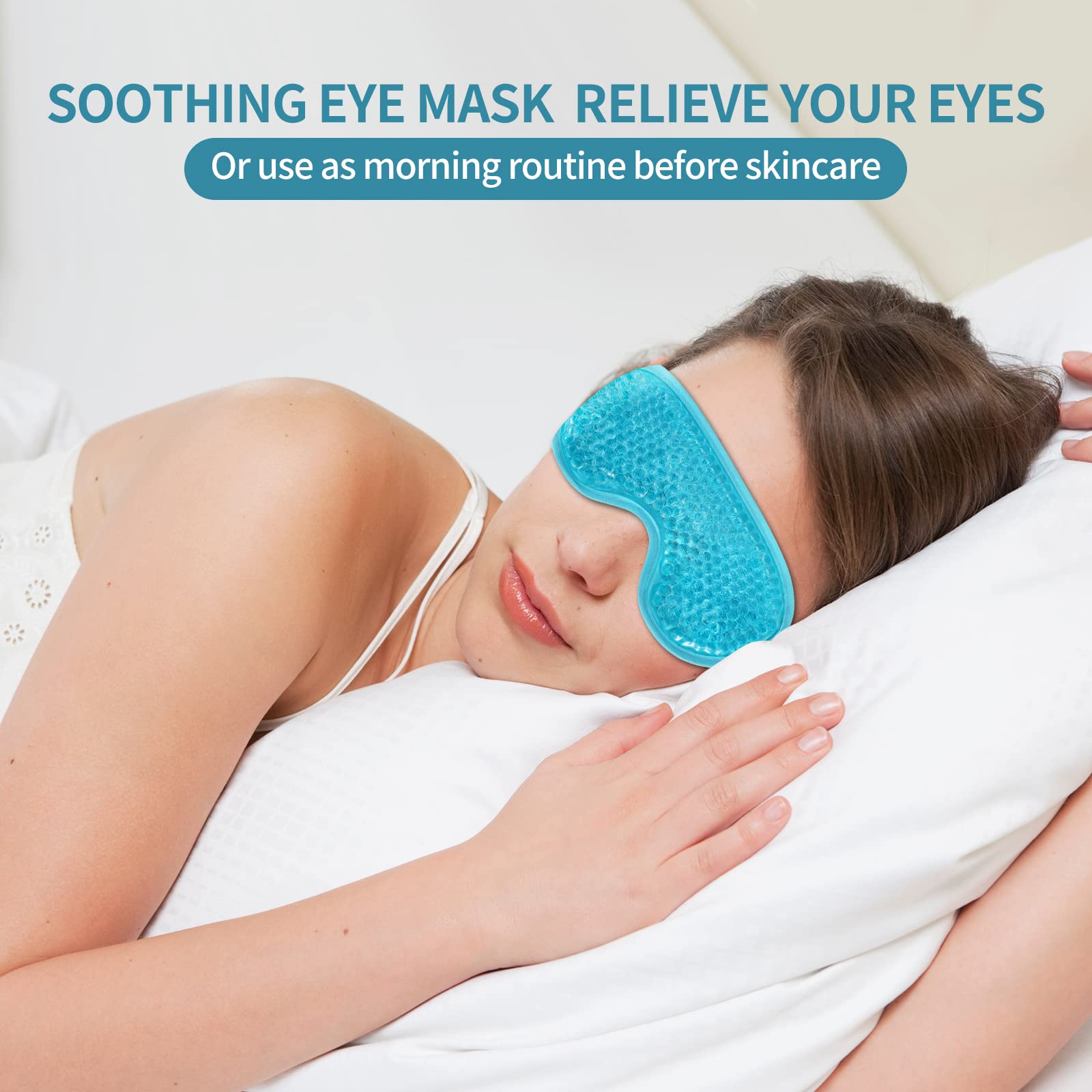 CONSGIJI gel eye mask blue packaging shows two-pack convenience.