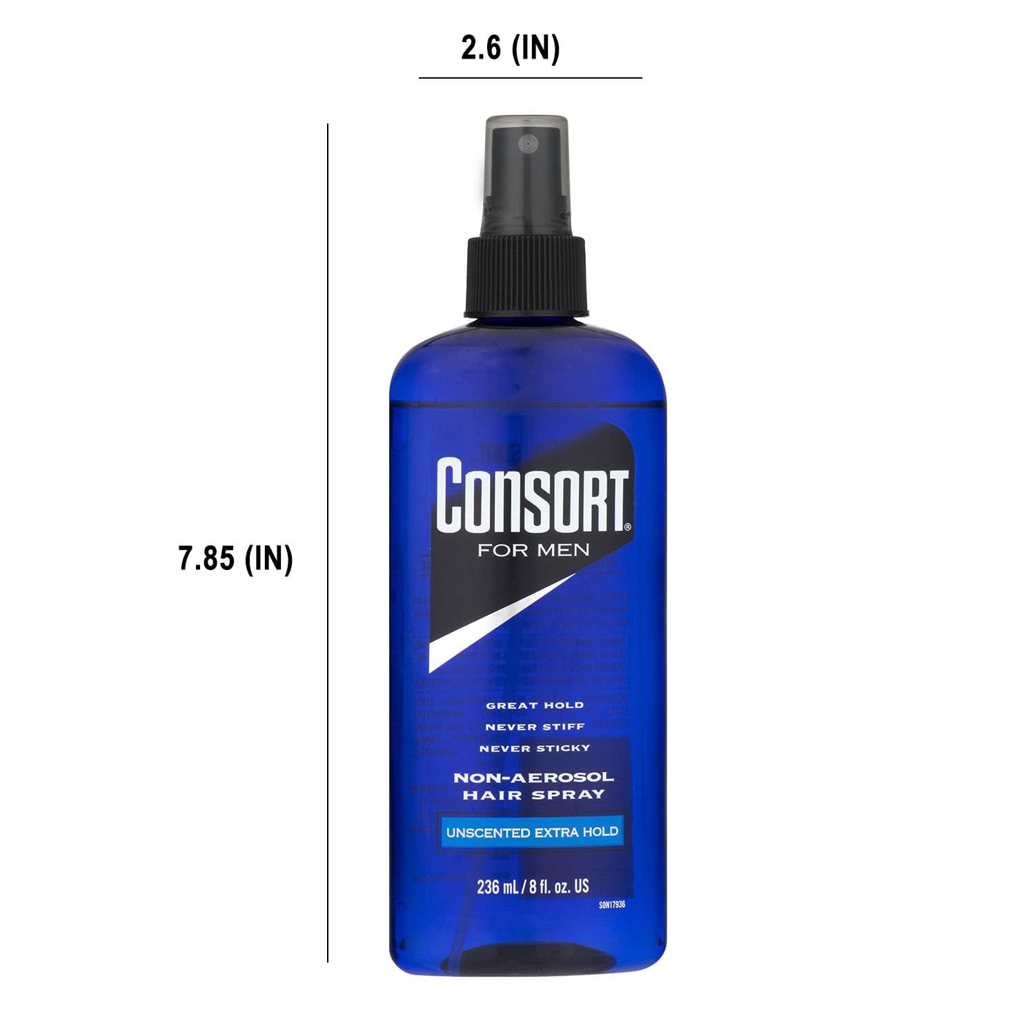 Consort hair spray finish-proof formula keeps hair light without weight.