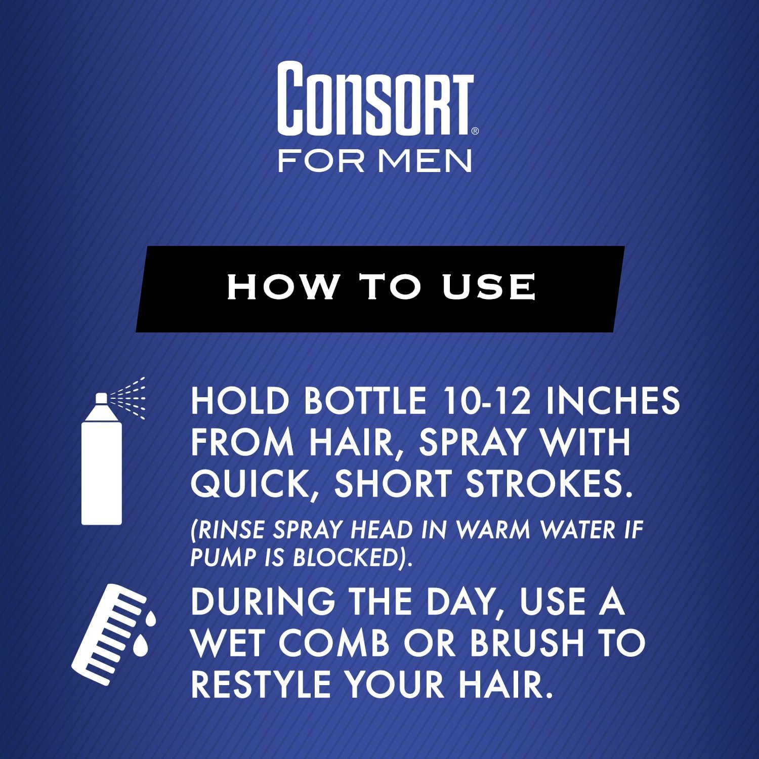 Consort hair spray for regular guys illustrates effortless daily grooming.