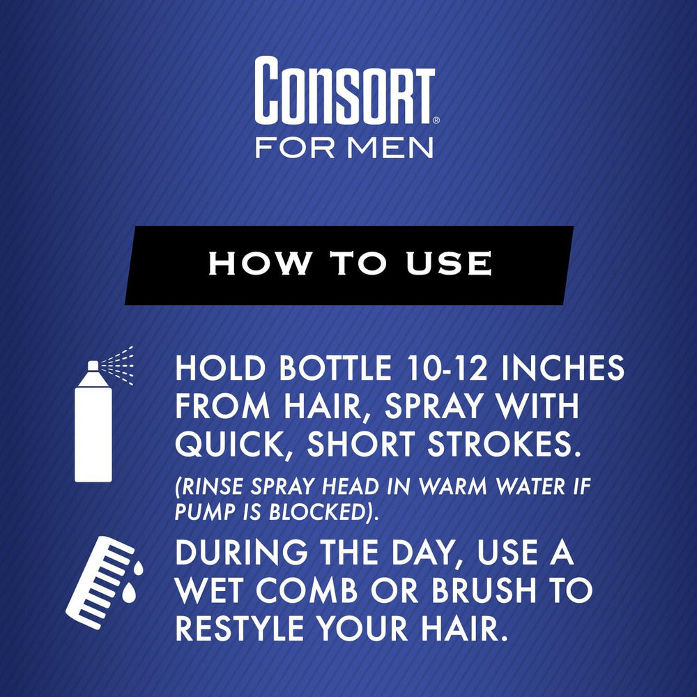Consort hair spray for regular guys illustrates effortless daily grooming.