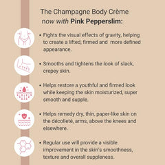 Consult Beaute Champagne Lift leg application shows visible smoothness and elasticity support