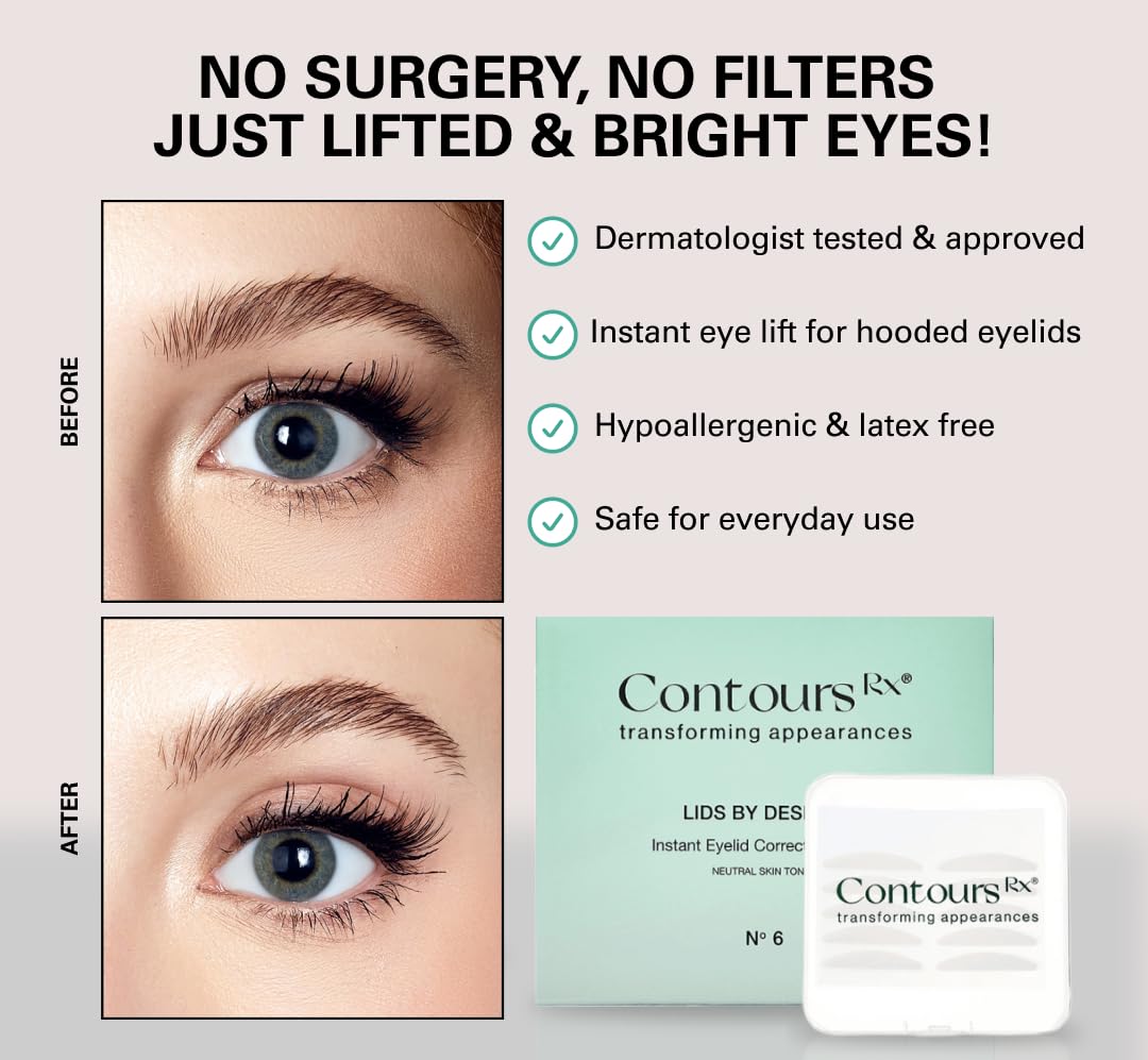 Contours Rx Lids by Design skin-like adhesive provides breathable, discreet wear.