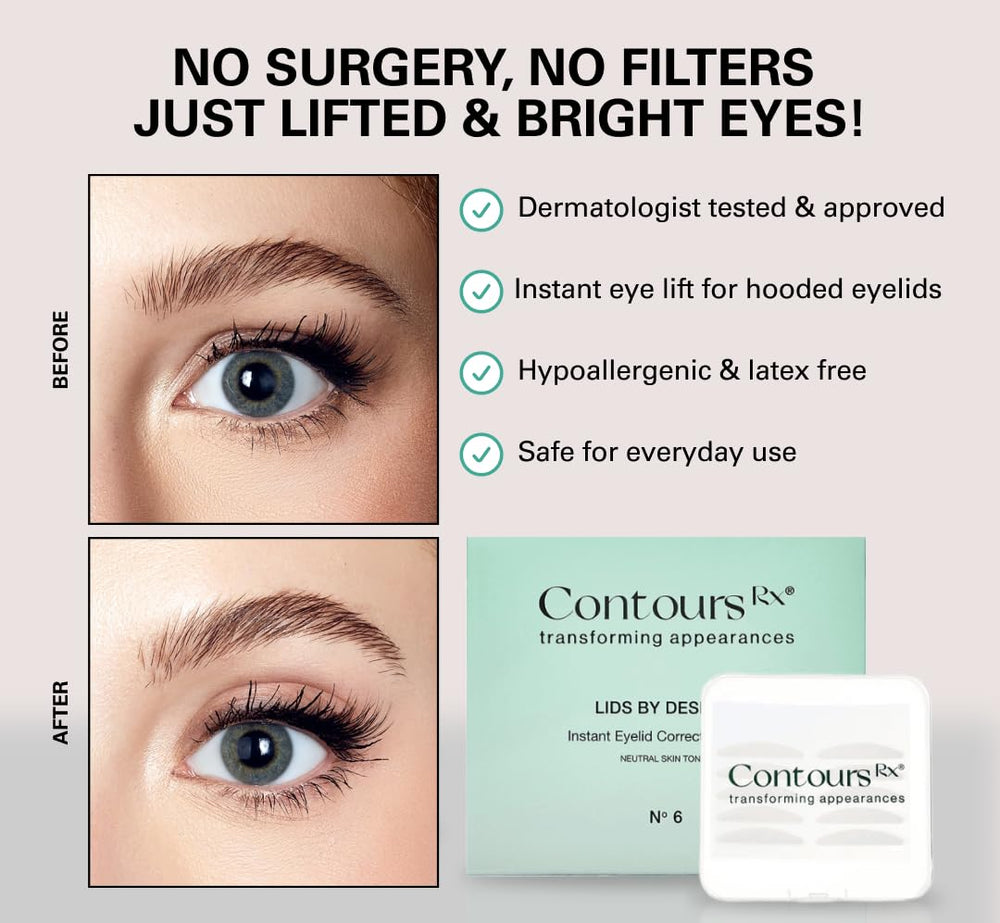 Contours Rx Lids by Design skin-like adhesive provides breathable, discreet wear.