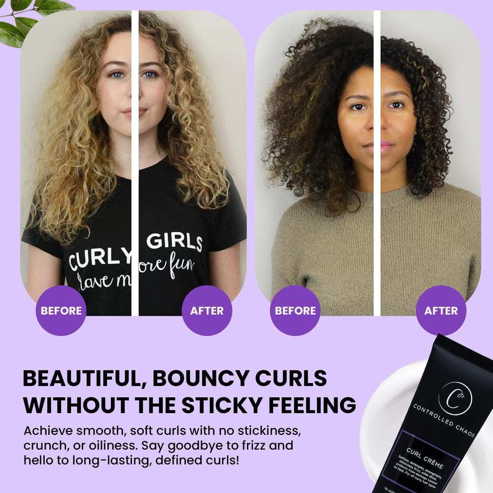 Controlled Chaos curl-defining-cream boosts shine with defined curls and no crunch