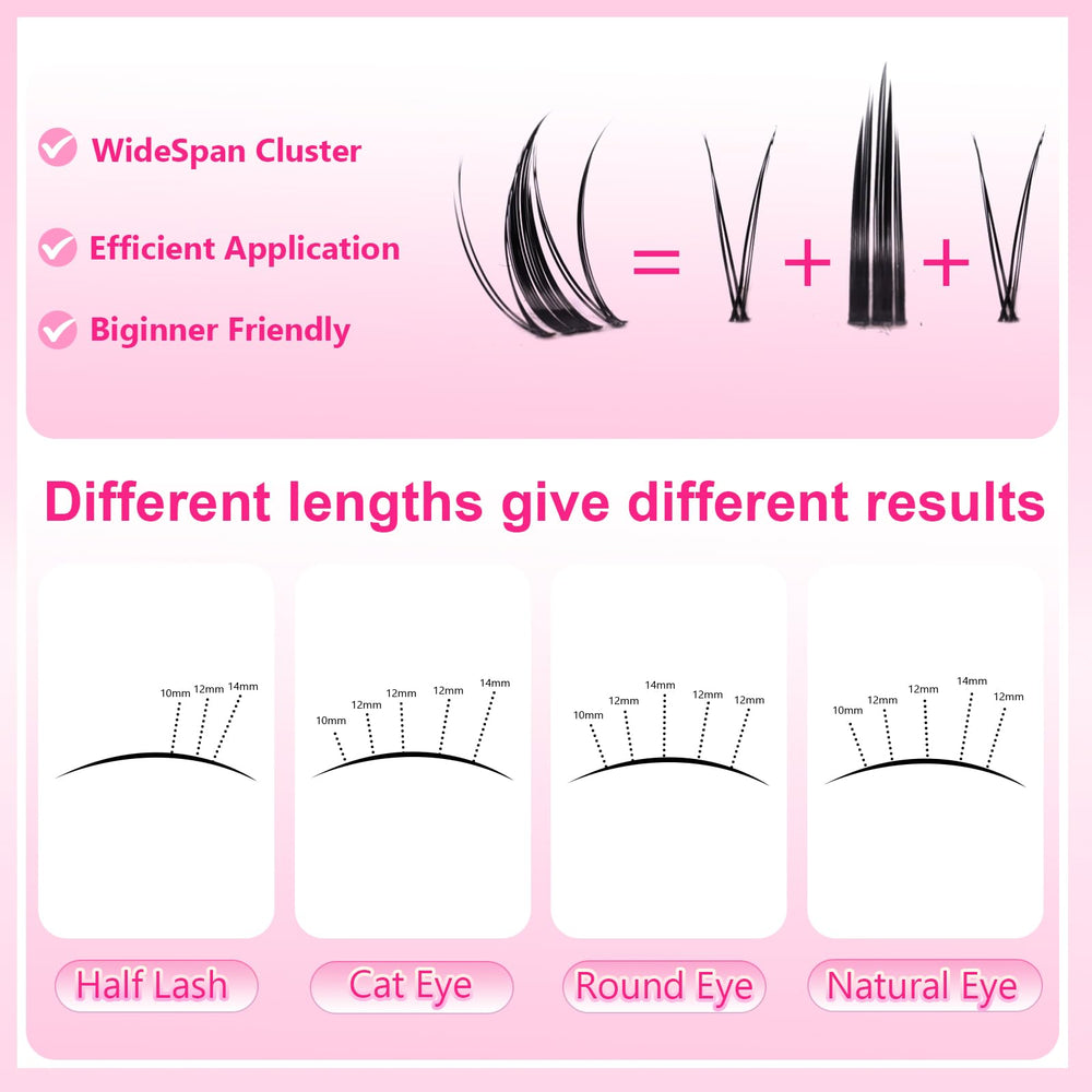 Cooantty Fairy Lash Clusters full-look wispy demo