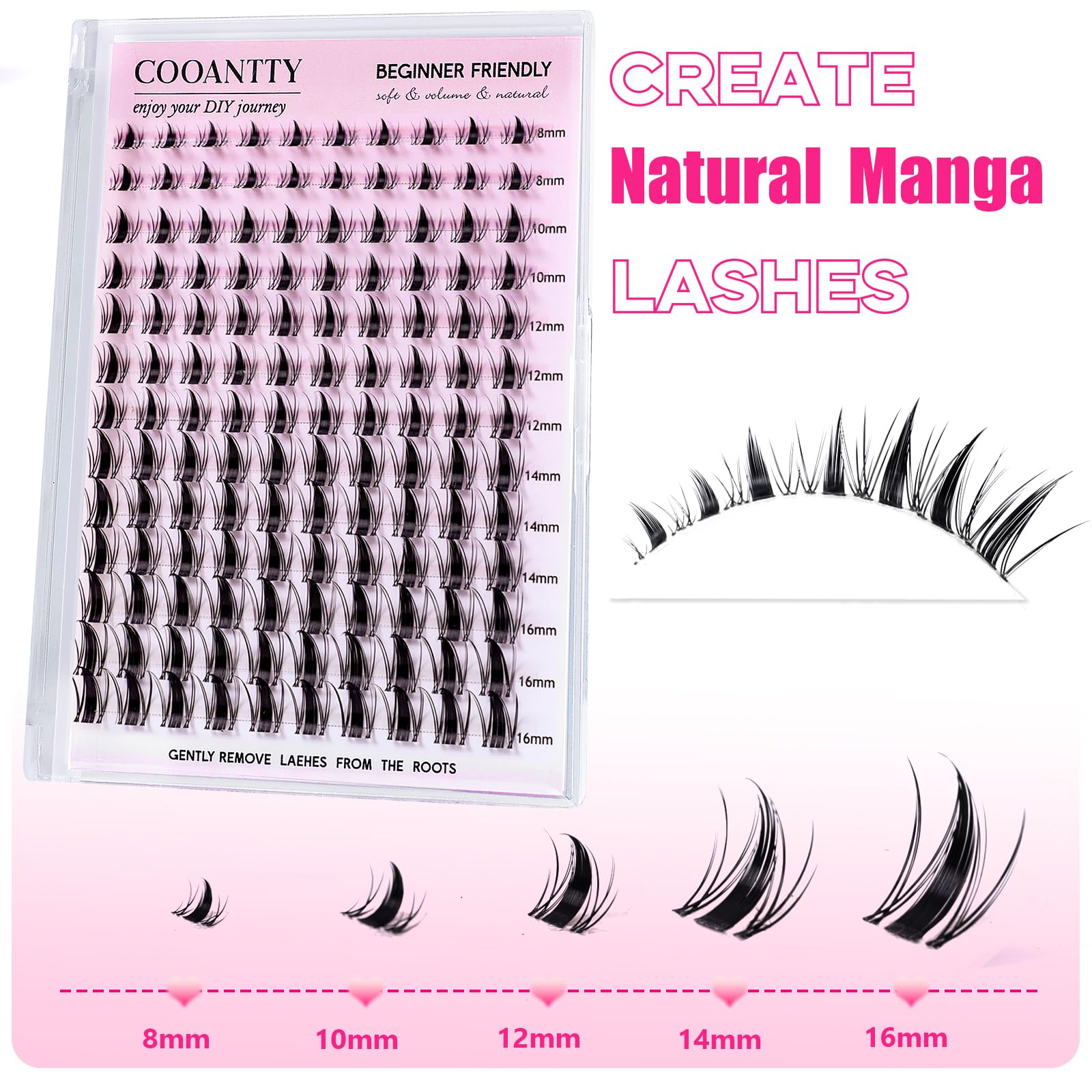 Cooantty Fairy Lash Clusters hypoallergenic breathable fibers in soft look
