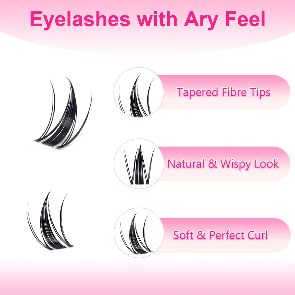 Cooantty Fairy Lash Clusters ultra-thin band 0-05mm closeup seamless blend