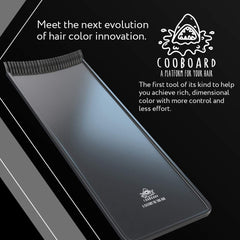 Cooboard easy-clean underside used as balayage board for seamless color processing.