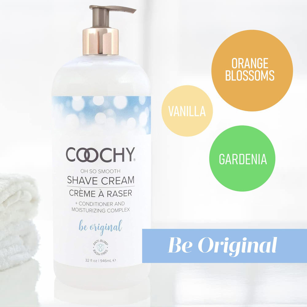 Coochy Intimate Shaving Cream being applied for a comfortable shave.